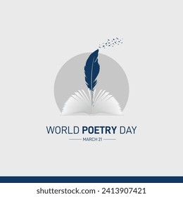 world poetry day. Poetry day creative concept. book vector illustration. 