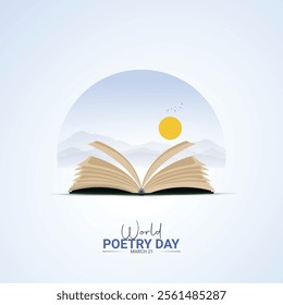 World Poetry Day creative design. poetry day social media poster vector 3D illustration.