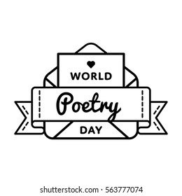 World Poetry Day Emblem Isolated Vector Stock Vector (Royalty Free ...