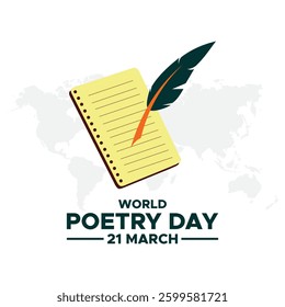 World Poetry Day, held on 21 March.vector graphic of world poetry day good for world poetry day celebration. flat design. flyer design.flat illustration.