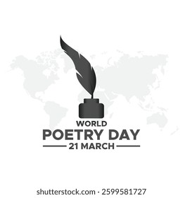 World Poetry Day, held on 21 March.vector graphic of world poetry day good for world poetry day celebration. flat design. flyer design.flat illustration.