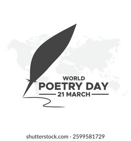 World Poetry Day, held on 21 March.vector graphic of world poetry day good for world poetry day celebration. flat design. flyer design.flat illustration.