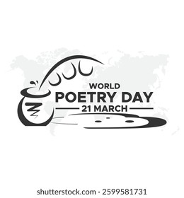 World Poetry Day, held on 21 March.vector graphic of world poetry day good for world poetry day celebration. flat design. flyer design.flat illustration.