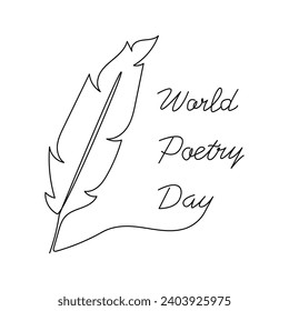 World Poetry Day line art style illustration