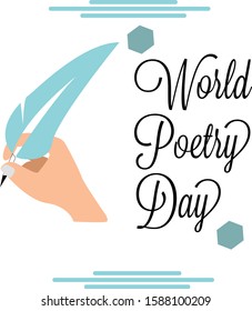World Poetry Day logo icon design, vector illustration.