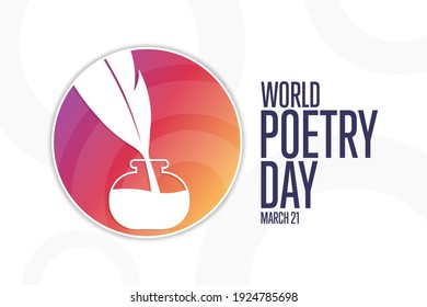 World Poetry Day. March 21. Holiday concept. Template for background, banner, card, poster with text inscription. Vector EPS10 illustration