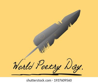 World Poetry Day. March 21. Holiday concept. Template for background, banner, card, poster with text inscription.