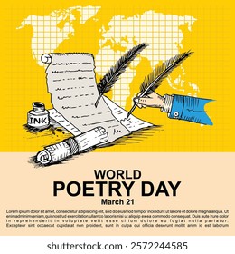 World Poetry Day, March 21, Poster and banner