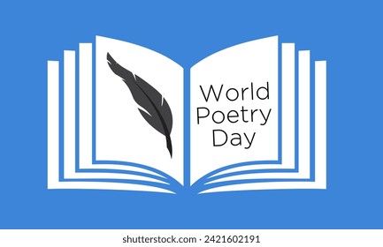 World Poetry Day Observed every year of March 21st, Vector banner, flyer, poster and social medial template design.