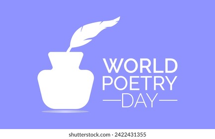 World Poetry Day Observed every year of March 21st, Vector banner, flyer, poster and social medial template design.