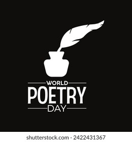 World Poetry Day Observed every year of March 21st, Vector banner, flyer, poster and social medial template design.