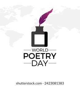World Poetry Day Observed every year of March 21st, Vector banner, flyer, poster and social medial template design.