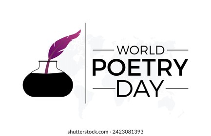 World Poetry Day Observed every year of March 21st, Vector banner, flyer, poster and social medial template design.