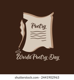 World Poetry Day. Poetic Themed Artwork. Celebration and Event for World Poetry Day