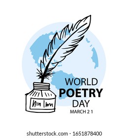 World Poetry Day, poster concept. March 21.