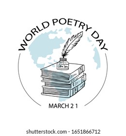 World Poetry Day, Poster. March 21. 