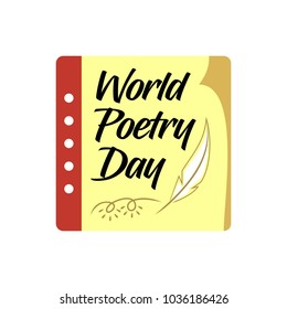 world poetry day. vector illustration. minimalist. logo. sticker. greeting card