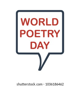 world poetry day. vector illustration. minimalist. logo. sticker. greeting card