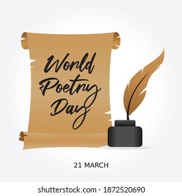 World Poetry Day Vector Illustration. Suitable For Greeting Card Poster And Banner.