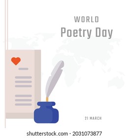 
World Poetry Day, Vector illustration design.