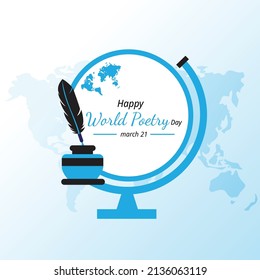 World Poetry Day Vector Illustration. Suitable for greeting card poster and banner.