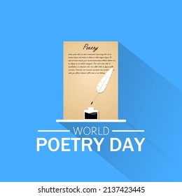 World Poetry day vector illustration. Suitable for Poster, Banners, campaign and greeting card.