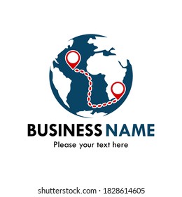 world with point logo template illustration. 
