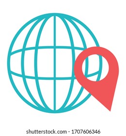 world pointer location service delivery isolated icon design vector illustration