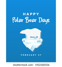 World Polar Bear Day Vector Design Template Background