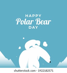 Fondo de la plantilla de diseño de vectores del Día del Oso Polar Mundial