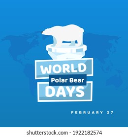 Fondo de la plantilla de diseño de vectores del Día del Oso Polar Mundial