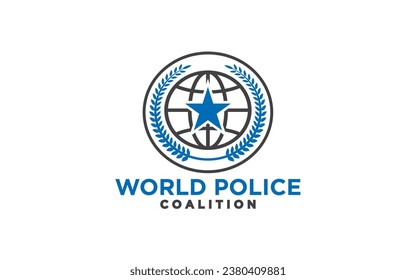 Logo del diseño de seguridad de la policía mundial	
