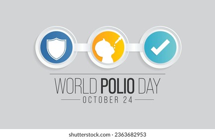 World Polio day is an annual observance held on October 24 to raise awareness about the global efforts to eradicate Polio, Vector illustration