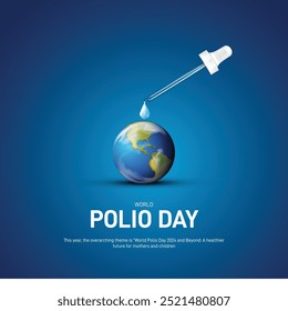 Día Mundial de la Poliomielitis Cartel creativo del Día Mundial de la Poliomielitis, Anuncio, publicación en redes sociales, fondo, Plantilla, diseño de postal, etc. 