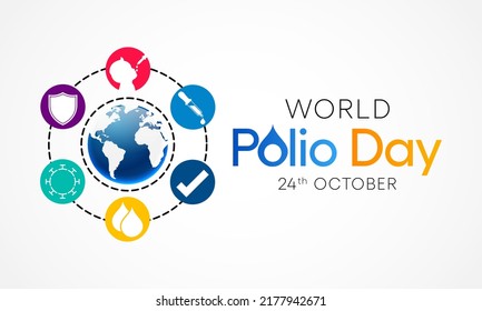 World Polio Day Is Observed Every Year On October 24, Poliomyelitis Is A Disabling And Life-threatening Disease Caused By The Poliovirus. Vector Illustration