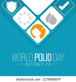World Polio day is observed every year on October 24, poliomyelitis is a disabling and life-threatening disease caused by the poliovirus. Vector illustration