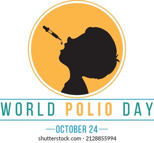 Ilustración del diseño de la tipografía del Día Mundial de la Polio, 24 de octubre