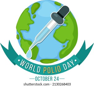 World Polio Day Occtober 24 typography design  illustration