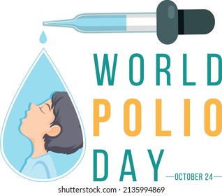 Ilustración del diseño de la tipografía del Día Mundial de la Polio, 24 de octubre