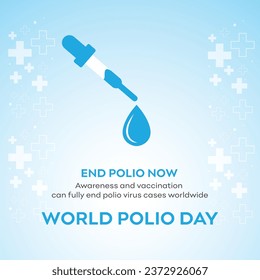 World Polio Day Template for Social Media Design Post Vector. October.  Vaccination.