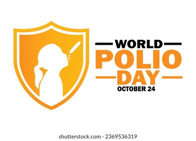 World Polio Day vector illustration. October 24. Holiday concept. Template for background, banner, card, poster with text inscription.
