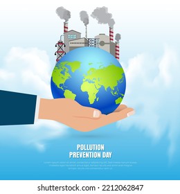 World pollution control day design background vector