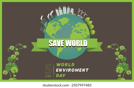 Día Mundial de la Contaminación 2024. Día Mundial del Medio Ambiente, Día de la Contaminación.
Guardar Evita la contaminación del mundo y haz que tu planeta sea verde, feliz y pacífico. Mantente verde y feliz con tu tierra.