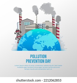 World pollution prevention day design background vector