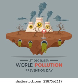 Ilustración de vectores del Día Mundial de la Prevención de la Contaminación, Día Nacional de Lucha contra la Contaminación