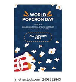 world popcorn day vector template design