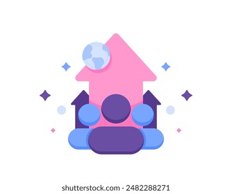 world Population concept. The world's population is increasing and growing. illustration of the upward arrow symbol and the person symbol. conditions and growth. concept design. graphic