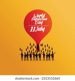 World Population Day, 11 July, Vector illustration.