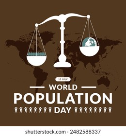 world population day, 11 july population day, vector illustration, social media post design, greeting card, eps file.
