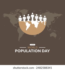 world population day, 11 july population day, vector illustration, social media post design, greeting card, eps file.